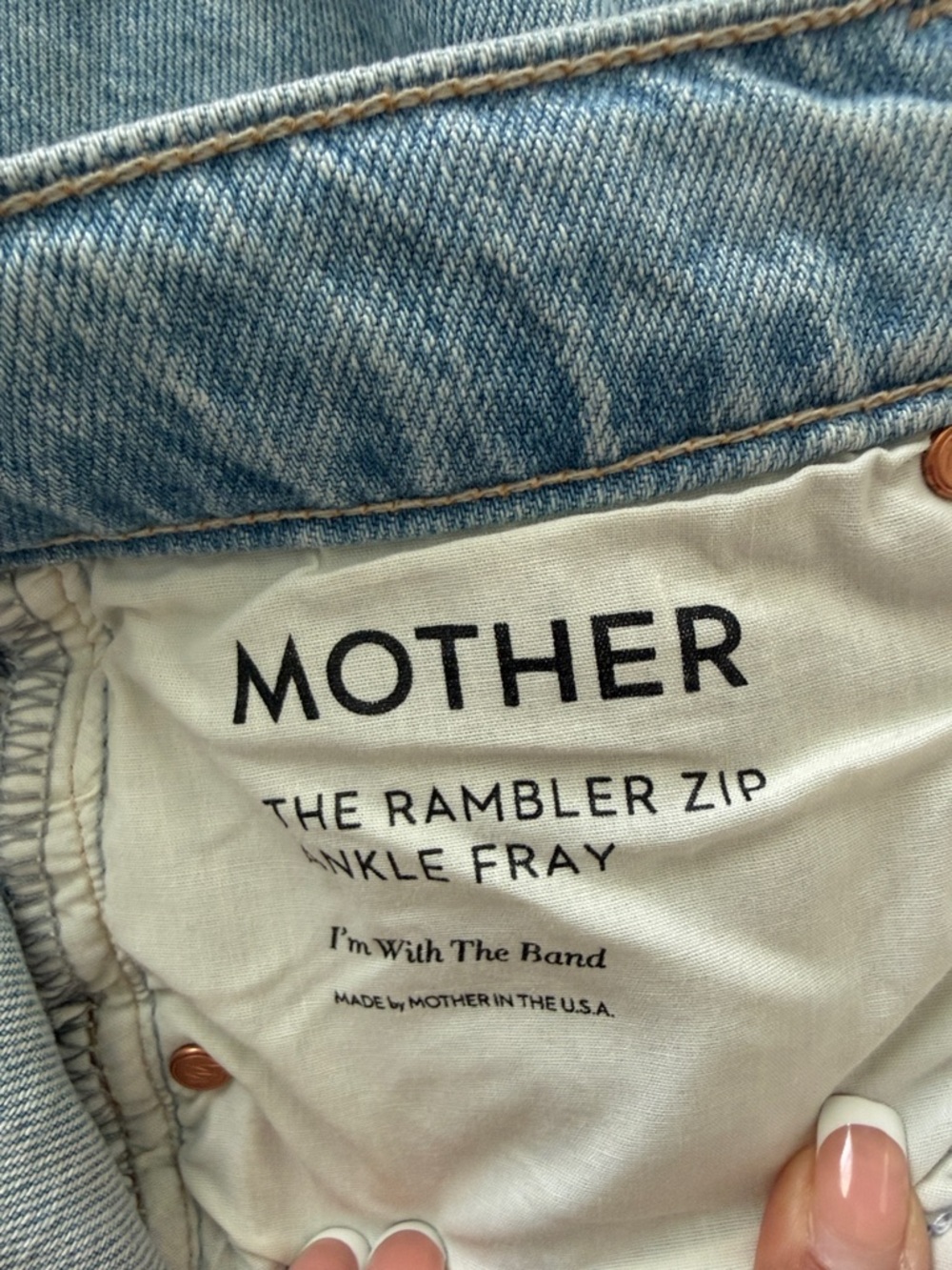 MOTHER Rambler Zip Ankle Fray Light Blue High-Rise Wide Leg Jeans - Picture 10 of 16